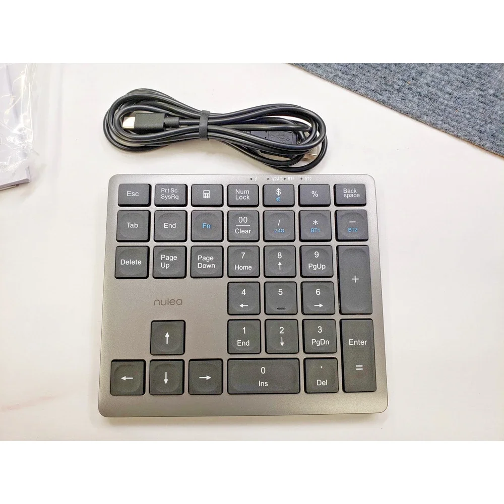 Bluetooth & 2.4G Number Pad, Rechargeable Wireless Numeric Keypad, Slim Silent